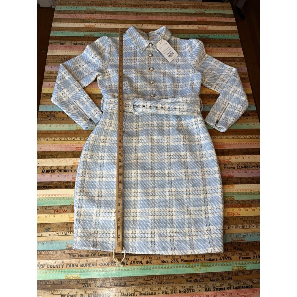 NEW Ivy City Co MyKayla Dress L Retro Tweed Pearl Button Classic Preppy Y2k - Picture 13 of 16